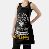 In mijn hoofd speel ik mijn drums drummer perssie. schort (Insitu)