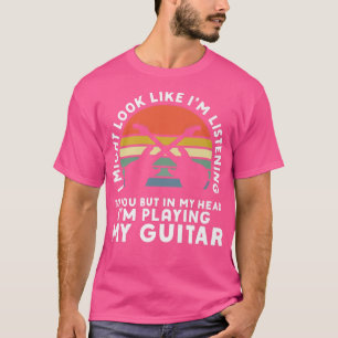In mijn hoofd speel ik mijn gitaarmuzikant-handtas t-shirt