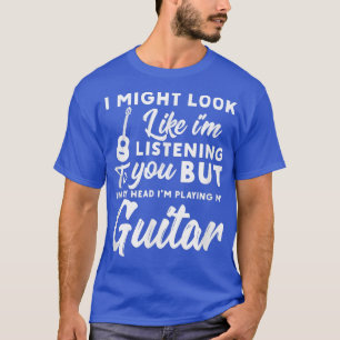 In mijn hoofd speel ik mijn gitaarmuzikant-handtas t-shirt