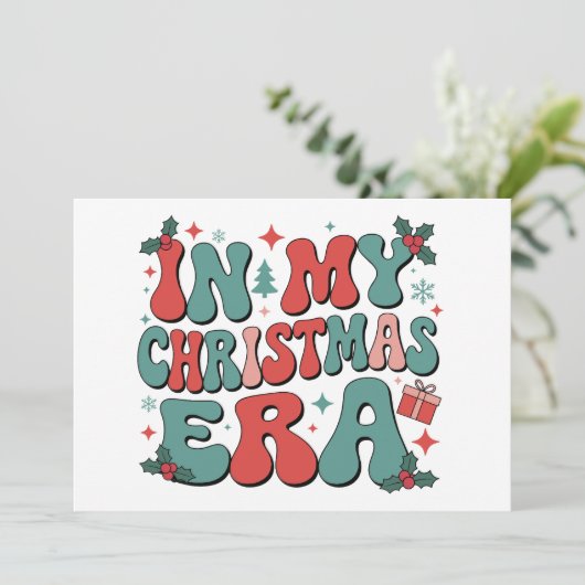 In mijn kerstperiode Schattigee groovy kerstmis Feestdagenkaart (Staand voorkant)