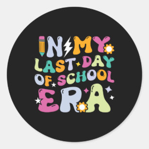 In mijn laatste schooldag Kinder groovy docenten Ronde Sticker