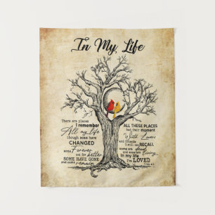 In mijn leven zijn er plekken waar ik me Vintage h Wandkleed