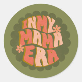 In mijn mama tijdperk retro groen ronde sticker