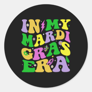 In mijn Mardi Gras Era Festival Retro Carnaval Hol Ronde Sticker