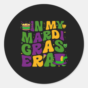 In mijn Mardi Gras tijdperk Carnaval vrouwen Manne Ronde Sticker