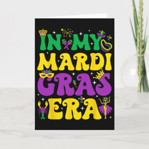 In mijn Mardi Gras-tijdperk Festival Retro Carnava Kaart