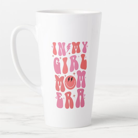 In Mijn Meisje Mam Era Retro Groovy Moederdag Latte Mok (Links)
