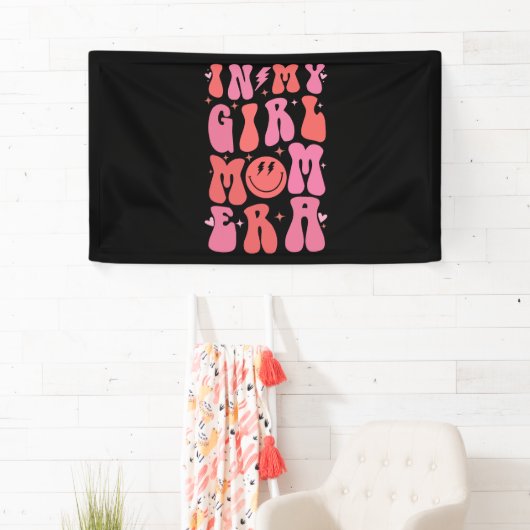 In Mijn Meisje Mam Era Retro Groovy Moederdag Spandoek (Insitu)