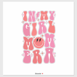 In Mijn Meisje Mam Era Retro Groovy Moederdag Sticker