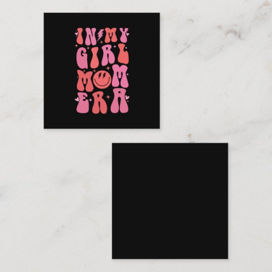 In Mijn Meisje Mam Era Retro Groovy Moederdag Vierkante Visitekaartje (Voorkant / Achterkant)