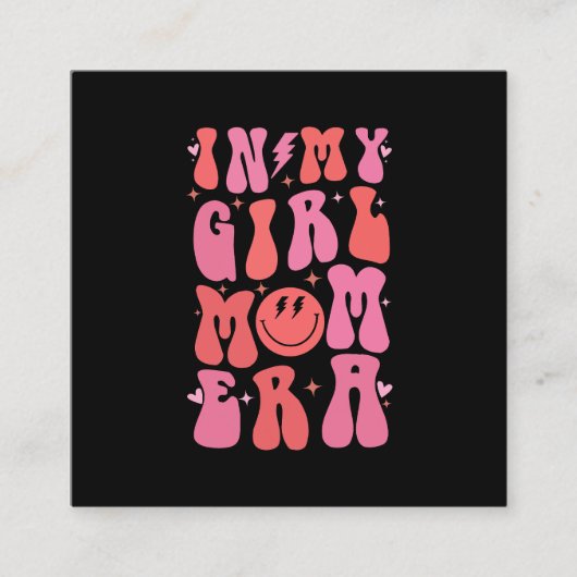 In Mijn Meisje Mam Era Retro Groovy Moederdag Vierkante Visitekaartje (Voorkant)