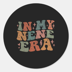 in mijn Nene tijdperk Grappige Groovy Retro Moede Ronde Sticker