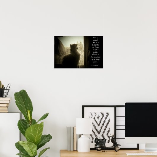 In mijn nood -2 Samuel 22:7 Poster (Thuiskantoor)