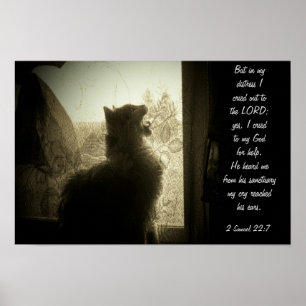 In mijn nood -2 Samuel 22:7 Poster