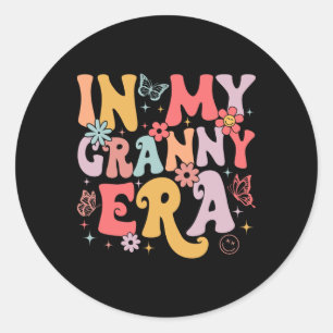 In mijn oma tijdperk Groovy Retro Moederdag Butter Ronde Sticker