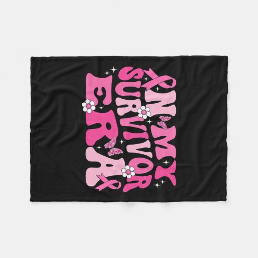In mijn overlevende tijdperk roze lint borstkanker fleece deken (Voorkant (Horizontaal))