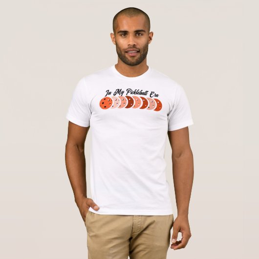 In mijn pickleball tijdperk - Oranje vibes ontwerp T-shirt (Voorkant volledig)