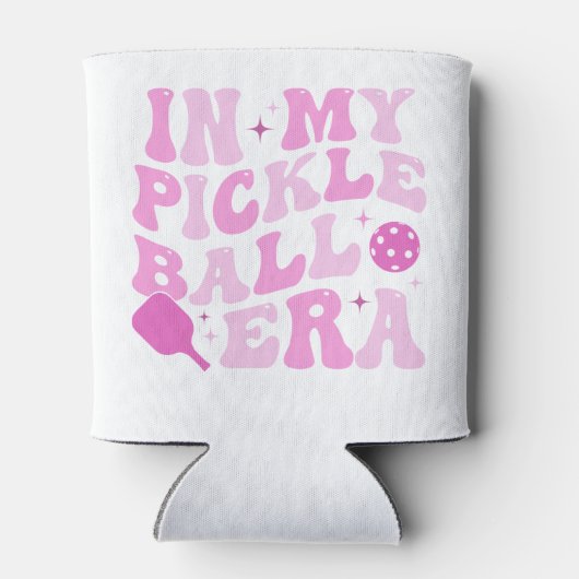 In mijn pickleball-tijdperk | Roze Groovy beletter Blikjeskoeler (Achterkant)