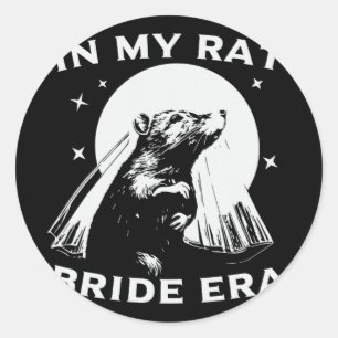 In mijn Rat Bride Era Distressed Retro Feral Ronde Sticker