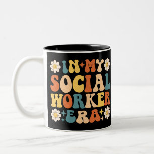 In mijn sociale werktijd tweekleurige koffiemok