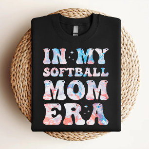 In Mijn Softbal Moeder Tijdperk Kleurrijke Softbal T-shirt