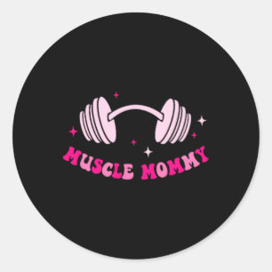 In Mijn Spier Mama Era Funny Gym Fitness 2-zijdig Ronde Sticker