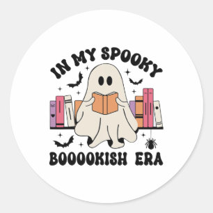 In mijn spookachtige boekachtige tijdperk spookboe ronde sticker