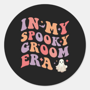In mijn spookachtige bruidegom tijdperk Halloween Ronde Sticker