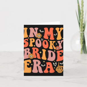 In mijn spooky bruid tijdperk groovy halloween bru kaart