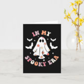 In Mijn Spooky Era Retro Groovy Schattigee Ghost S Kaart (Gele Bloem)