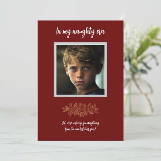 In mijn stoute tijdperk Kerstmis Kaart (Staand voorkant)