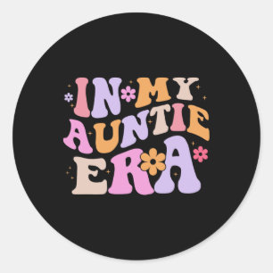 In mijn tante tijdperk Retro Groovy voor Schattige Ronde Sticker