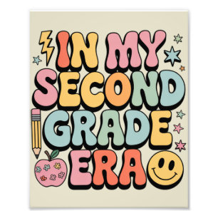 In mijn tweede klas tijdperk 2e klas leraar terug foto afdruk