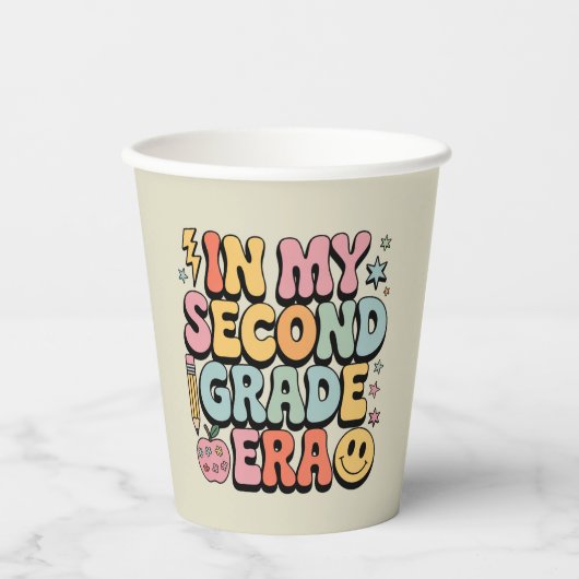 In mijn tweede klas tijdperk 2e klas leraar terug papieren bekers (Voorkant)