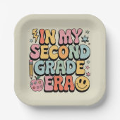 In mijn tweede klas tijdperk 2e klas leraar terug papieren bordje (Voorkant)