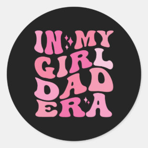 In mijn vader tijdperk Shirt Retro Meisje Papa Vad Ronde Sticker