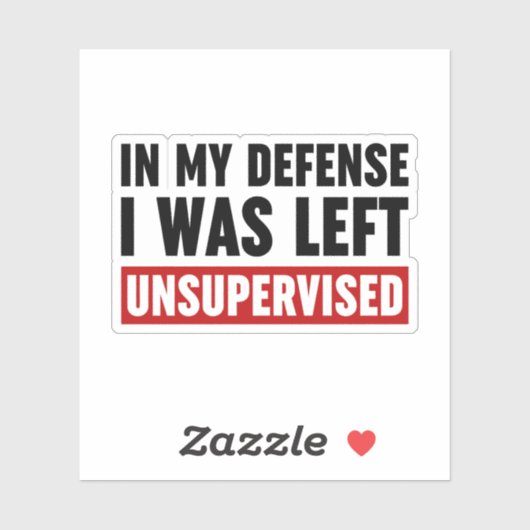 In mijn verdediging werd ik ongecontroleerd gelate sticker (Vel)