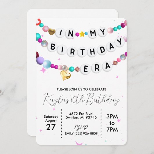 In mijn verjaardag tijdperk vriendschap armband ui kaart (Voorkant / Achterkant)