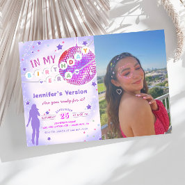 In mijn verjaardagstijdperk Paarse verjaardagsfoto Kaart