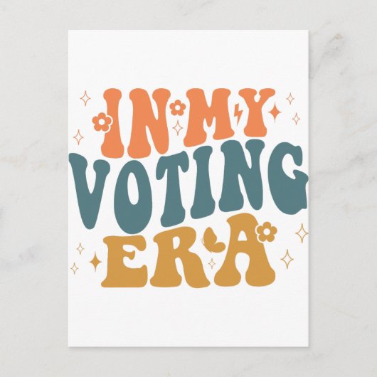 In mijn verkiezingstijd retro wavy briefkaart (Voorkant)