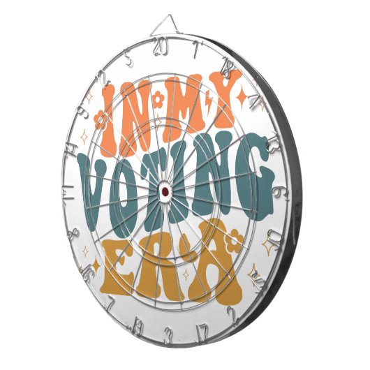 In mijn verkiezingstijd retro wavy dartbord (Voorkant Rechts)