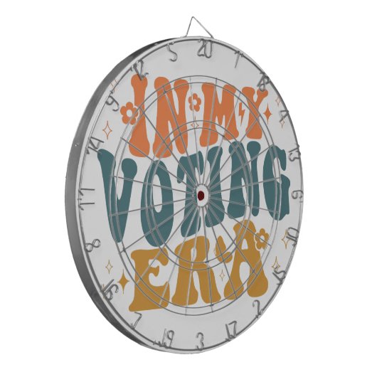 In mijn verkiezingstijd retro wavy dartbord (Voorkant Links)