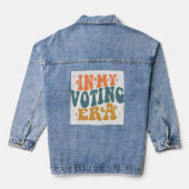 In mijn verkiezingstijd retro wavy denim jacket (Achterkant)