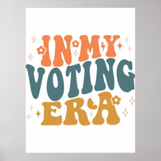 In mijn verkiezingstijd retro wavy poster