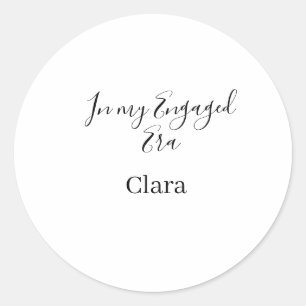In mijn verloofde tijdperk voeg naam datum verlovi ronde sticker