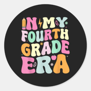 In mijn vierde klas tijdperk Groovy terug naar sch Ronde Sticker