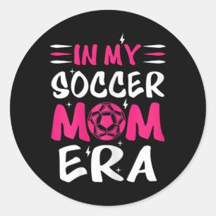 In Mijn Voetbal Mama Era Retro Voetbal Mama T-shir Ronde Sticker