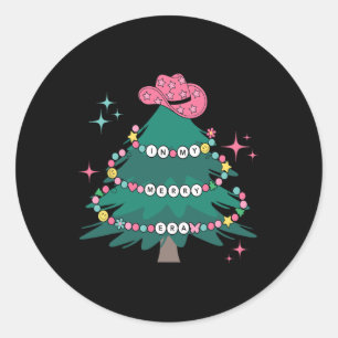 In Mijn Vrolijk Tijdperk Kerstboom Ornament Famili Ronde Sticker