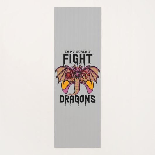In mijn wereld vecht ik tegen draken yogamat (Achterkant)
