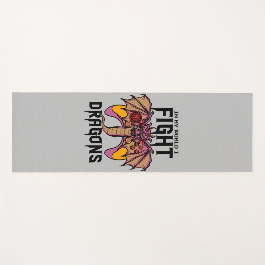 In mijn wereld vecht ik tegen draken yogamat (Voorkant (horizontaal))